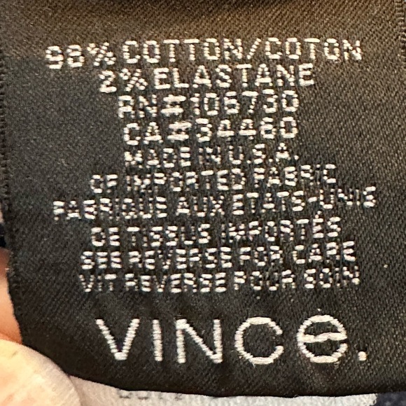 Vince Jeans Cameron Cigarette Leg, Stretch Denim Vintage Crease Wash Size 29 - Picture 5 of 7